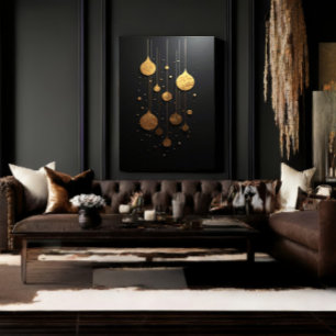 Gouden Deeltjes Dansen Canvas Afdruk