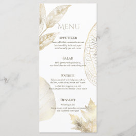 Gouden Delicate Bladeren Trouwmenu Menu