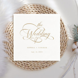 Gouden Delicate Elegant Script Wedding Servet