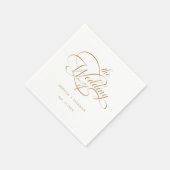 Gouden Delicate Elegant Script Wedding Servet (Hoek)