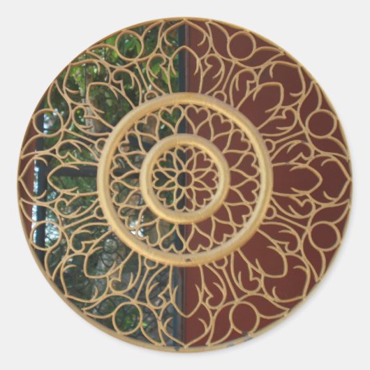 gouden delicatesse ronde sticker (Voorkant)