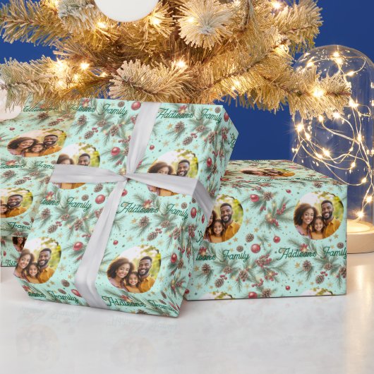 Gouden Dennen Frame Cadeaupapier (Feestdagen)