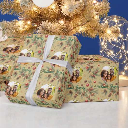 Gouden Dennen Frame Cadeaupapier (Feestdagen)