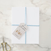 Gouden dennen Modern Merry Christmas Gepersonalise Cadeaulabel (Met Touw)