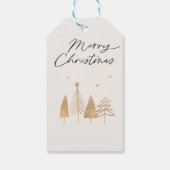 Gouden dennen Modern Merry Christmas Gift Labels Cadeaulabel (Achterkant)