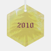 Gouden dennenboom 2010 Kerstversiering Glas Ornament (Voorkant)