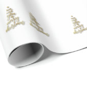 Gouden dennenboom Kerstmis  Cadeaupapier (Rol Hoek)