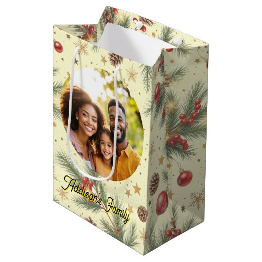 Gouden dennenhouten lijst medium cadeauzakje (Voorkant Gekanteld)