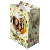 Gouden dennenhouten lijst medium cadeauzakje (Achterkant Gekanteld)