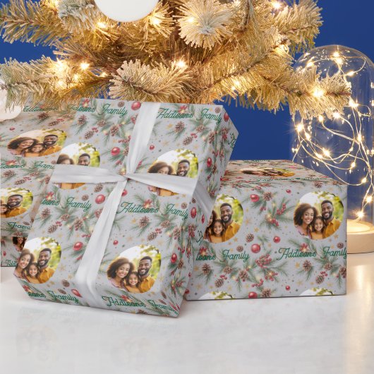 Gouden Dennenkader Cadeaupapier (Feestdagen)