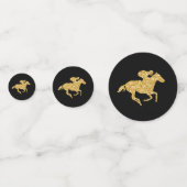 Gouden Derby Renpaard Bruidsdouche Confetti (Voorkanten)