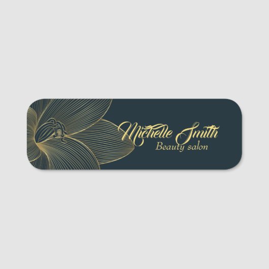 Gouden Details Esthetisch Elegant Script Business Naamplaatje (Voorkant)