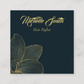 Gouden Details Esthetisch Instagram QR Code Vierkante Visitekaartje (Voorkant)