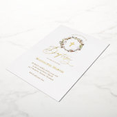 gouden details herfst met Baptisme Folie Uitnodiging (Gedraaid)