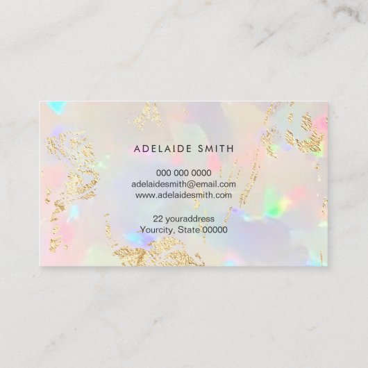 gouden details opale textuur visitekaartje (Achterkant)