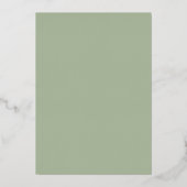 gouden details waterverf groen Doop Folie Uitnodiging (Achterkant)