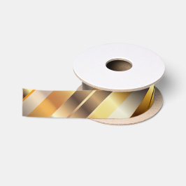 Gouden diagonale strepen | Christmas Satijnen Lint