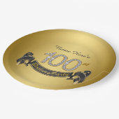 Gouden Diamant 100ste Verjaardagsfeest Papieren Bordje (Gekanteld)