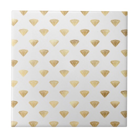  gouden diamant art deco wit tegeltje (Voorkant)