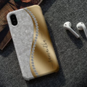 Gouden Diamant Bling Persoonlijk Script iPhone 15 Case