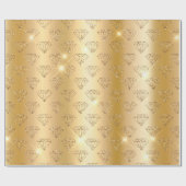 Gouden Diamant Elegante Glans Trouw Verlovingsfees Cadeaupapier (Vlak)