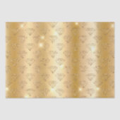 Gouden Diamant Elegante Glans Trouw Verlovingsfees Tissuepapier (Voorkant)