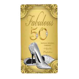 Gouden Diamant Fabulous 50 Wijnfles Etiketten