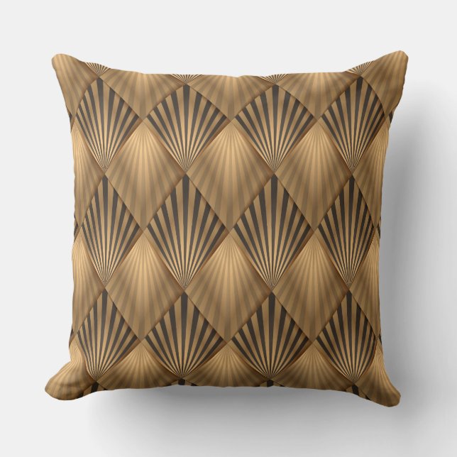 Gouden Diamant Geometrisch Designer Kussen (Voorkant)