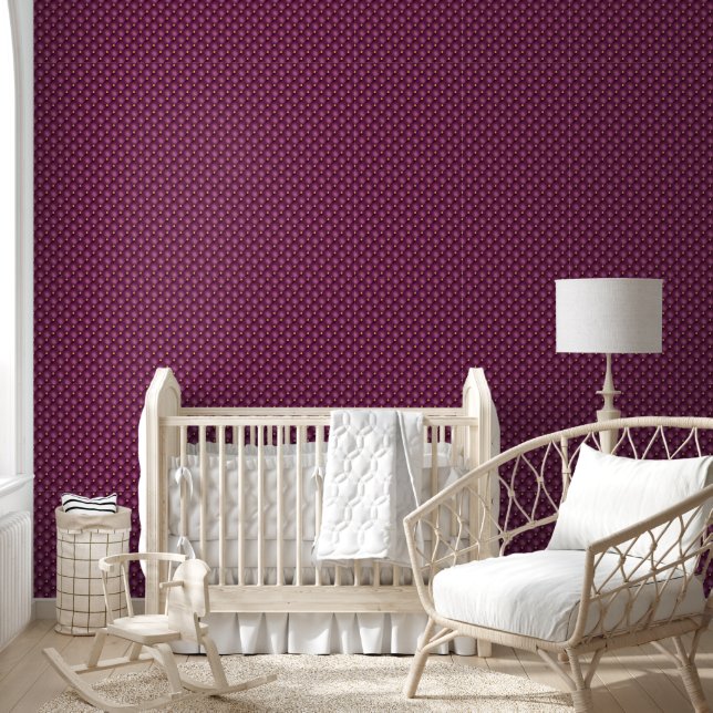 Gouden Diamant Geplooid Paars Violet Behang (Kinderen)