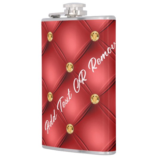 Gouden diamant getuft aangepaste tekst naam rode f heupfles (Links)