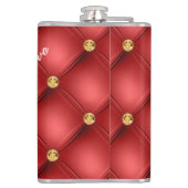 Gouden diamant getuft aangepaste tekst naam rode f heupfles (Achterkant)