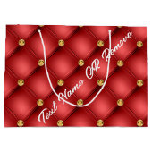 Gouden diamant getuft aangepaste tekst rode cadeau groot cadeauzakje (Achterkant)