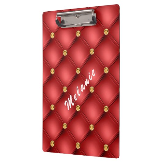 Gouden diamant getuft aangepaste tekst rood klembo klembord (Links)