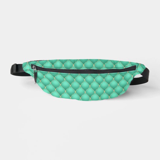 Gouden diamant getuft turquoise Fanny Pack Heuptasje (Voorkant)