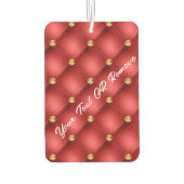 Gouden diamant getufte tekst rode luchtverfrisser (Achterkant)