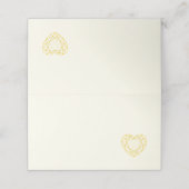 Gouden diamant hart edelsteen lijn kunst plaats ka plaatskaartje (Buitenkant ongevouwen)