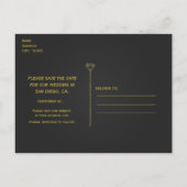 Gouden Diamant Moderne Bachelorette Save The Date Aankondigingskaart (Achterkant)