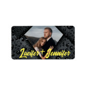 Gouden Diamant Moderne Elegante Aangepaste Huwelij Etiket (Voorkant)