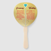 Gouden Diamant Moderne Elegante Aangepaste Huwelij Handwaaier (Achterkant)