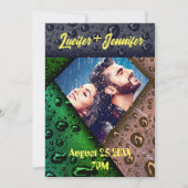 Gouden Diamant Moderne Elegante Aangepaste Huwelij Kaart (Voorkant)