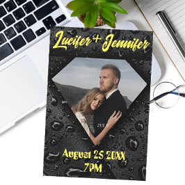 Gouden Diamant Moderne Elegante Aangepaste Huwelij Kaart