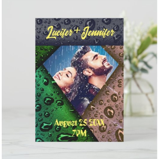 Gouden Diamant Moderne Elegante Aangepaste Huwelij Kaart