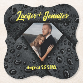 Gouden Diamant Moderne Elegante Aangepaste Huwelij Kartonnen Onderzetters