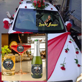 Gouden Diamant Moderne Elegante Aangepaste Huwelij Ronde Sticker