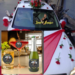 Gouden Diamant Moderne Elegante Aangepaste Huwelij Ronde Sticker