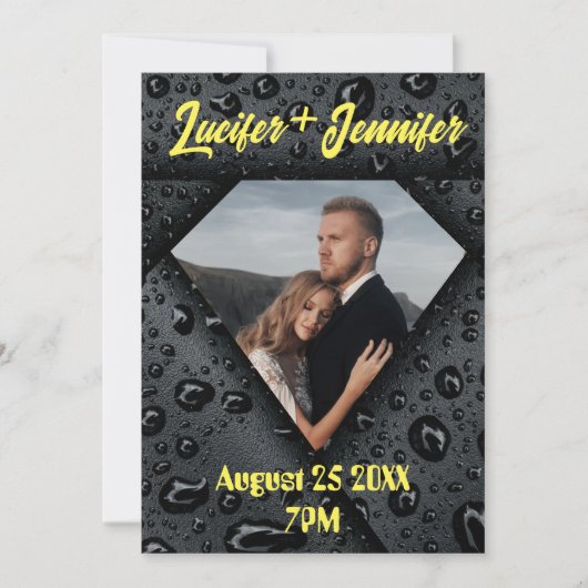 Gouden Diamant Moderne Elegante Aangepaste Huwelij Save The Date (Voorkant)