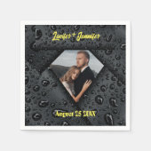 Gouden Diamant Moderne Elegante Aangepaste Huwelij Servet (Voorkant)