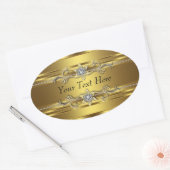 Gouden Diamant Ovale Sticker (Envelop)