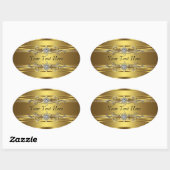 Gouden Diamant Ovale Sticker (Vel)