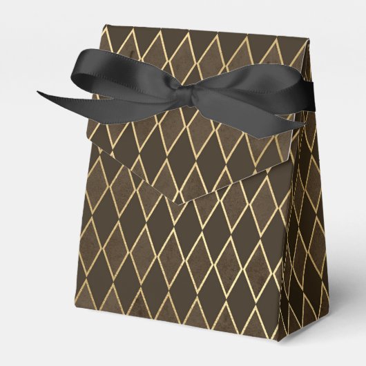 Gouden Diamant Patroon Bedankdoosjes (Voorkant Zijde)